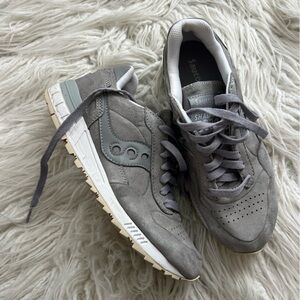 Saucony Gray and White Shadow 5000 Sneakers